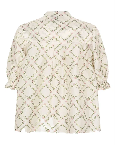 Stine Goya - Flat Texture Bluse - Sakura Check Pink